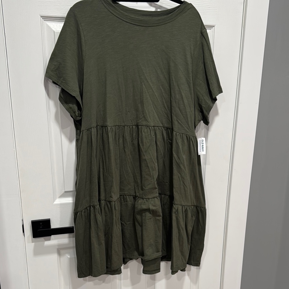 Olive Green Women's Tiered Top